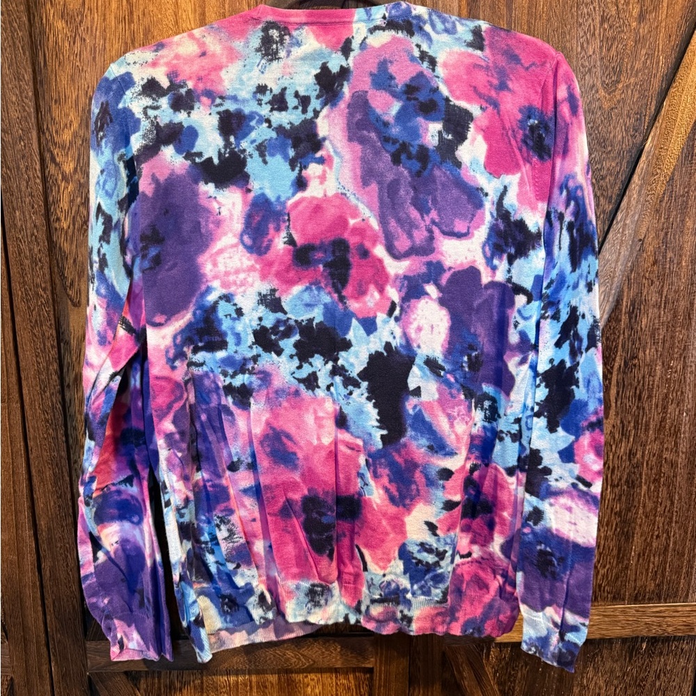 Jones New York Floral Tie-Dye Cardigan - Size XL - Picture 2 of 4